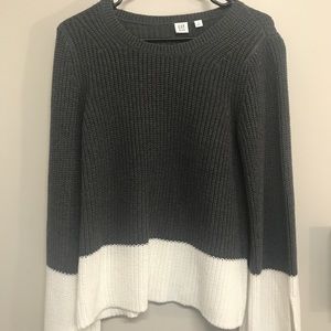 Gray and white sweater